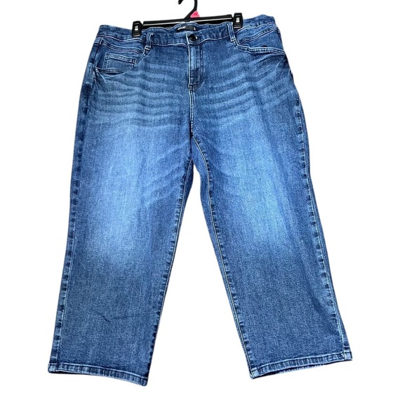 Simply Vera Vera Wang Cropped Blue Jeans Womens 18W Denim Casual Everyday - Picture 2 of 15